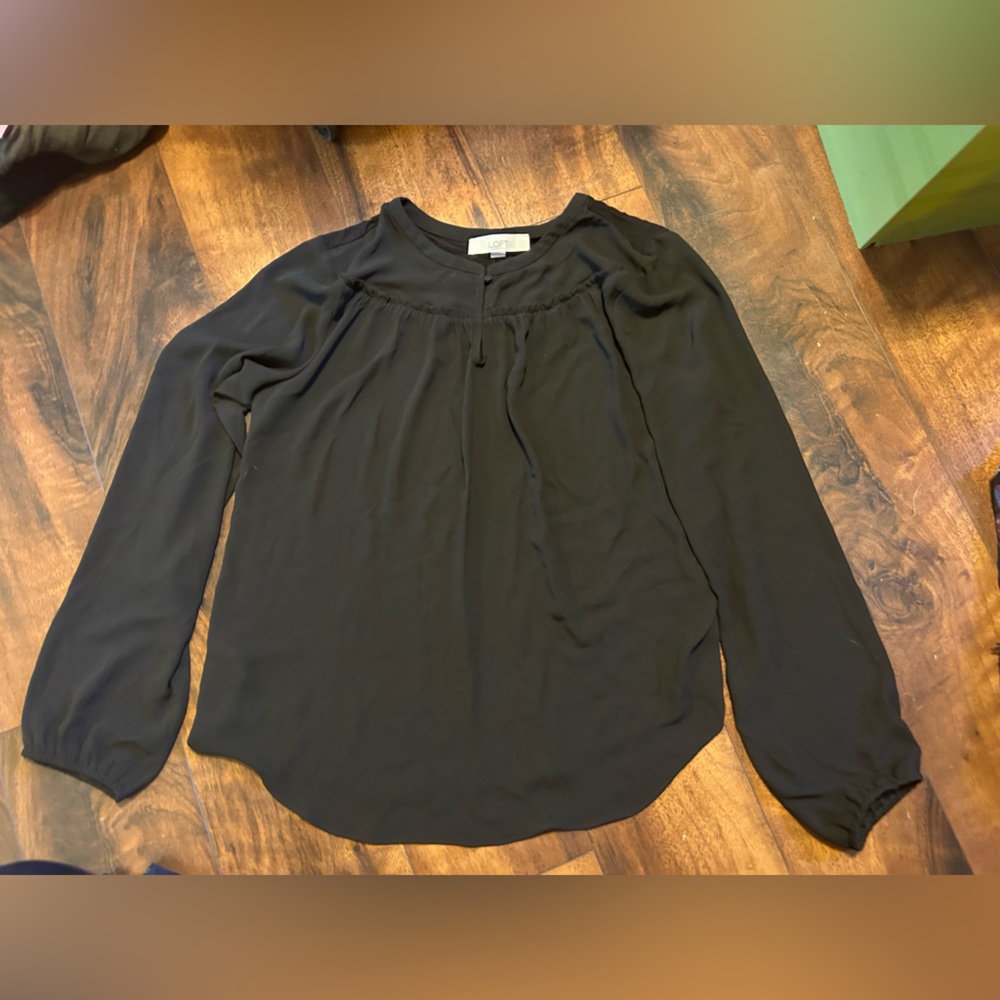Loft, Size M, flowy, black, blouse